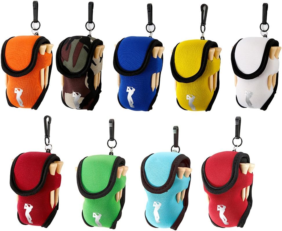 HMHUI Elastic Neoprene Mini Golf Ball Holder Bag Carry Pouch Belt Clip For Training