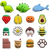 ZAKVOOR 15 Pack USB Charger Protector, Cute Animal &amp; Fruit Design, Protects &amp; Decorates USB Cables, Compatible with Smartphones, Tablets &amp; Computers