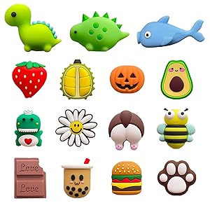 15 Pack USB Charger Protector for iPhone iPad Cable, Fruit Bite Charging Protector and Cord Holder, Charging Cable Saver Phone Accessory Cable Buddies