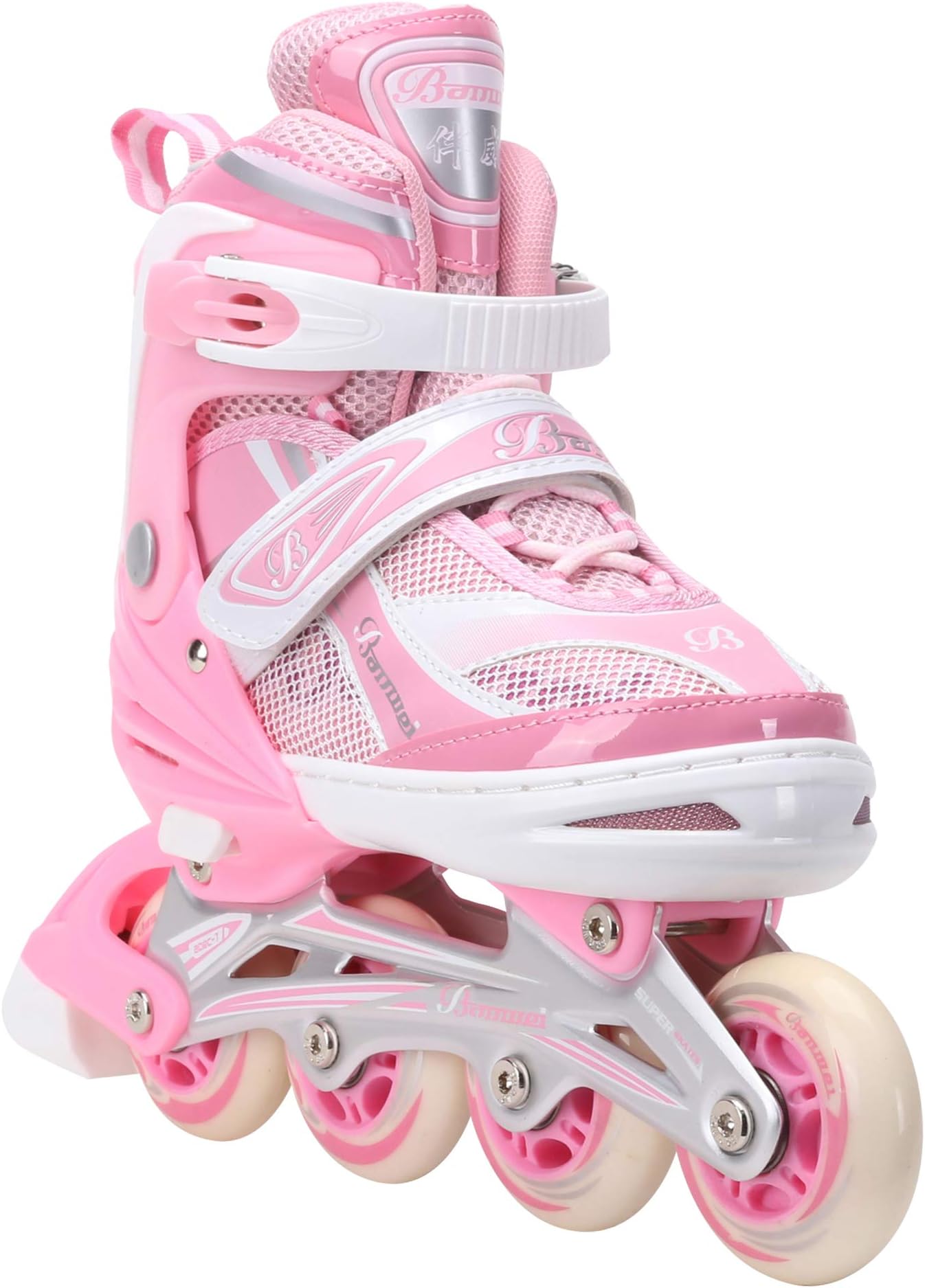 Banwei Adjustable Inline Skates for Girls and Boys Size 13.5J to 6 Illuminating Front Wheel Safe Durable Roller Skates Outdoor Indoor Use