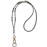 Crystal Bling Women's Beaded Lanyard, for ID Badge Card Holder Teacher Cruise Keys Keychain Phone