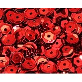 Penta Angel Loose Sequins 4000Pcs 6mm Round Embroidery Craft Sequins Cup Iridescent Spangles for Sewing Christmas Decoration (Red)