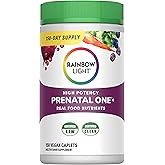 Rainbow Light Prenatal One Multivitamin Support from Conception to Postnatal, High Potency, Clinically Proven Absorption of Vitamin D, B2, Folate, Calcium, Zinc, Iron - 150 Tablets, 5 Month Supply
