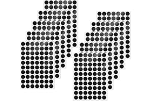 YIKIADA Black Dot Stickers 1 Inch Vinyl Self-Adhesive Waterproof Colored Circle Labels Removable Color Coding Decals Round Ta