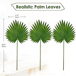 Large Pu Foam Green Artificial Palm Leaves Faux