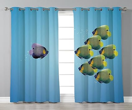 Amazon Com Stylish Window Curtains Aquarium Purple Angelfish