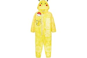 Pokemon Rain Suit for Boys Fleece Lined Waterproof Kids Rain Coat Pikachu Outdoor Hiking Overalls Coveralls Gifts for Boys