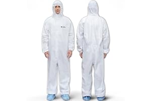 Medtecs Hazmat Suits - 6 Sizes Options - Disposable Coveralls Suit, Medical Protective Coverall PPE Hazmat Suits