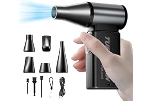 Handheld Turbo Jet Cordless Car Snow Blower, Rechargable 6 Gear Adjustable Compressed Air Duster for Cars, Keyboard, Home, Ou