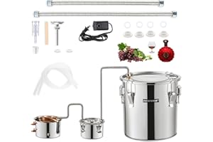 DESENNIE Shine Still Alcohol Distiller Home Brewing Distillery Kit 13 .2 Gallon with Stainless Pot and Thumper Keg Water Pump Copper Coil for DIY Whisky Brandy Wine Making Extracting Essential Oil