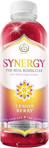 SYNERGY The Real Kombucha - Lemon Berry - 16 fl oz Bottle - Raw Probiotic Drink for Gut Health and Immune Support
