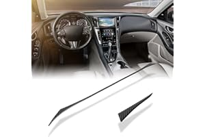 AeroBon Real Carbon Fiber Interior Trim Compatible with 2014-2023 Infiniti Q50 Dashboard Panel Stripe Trim