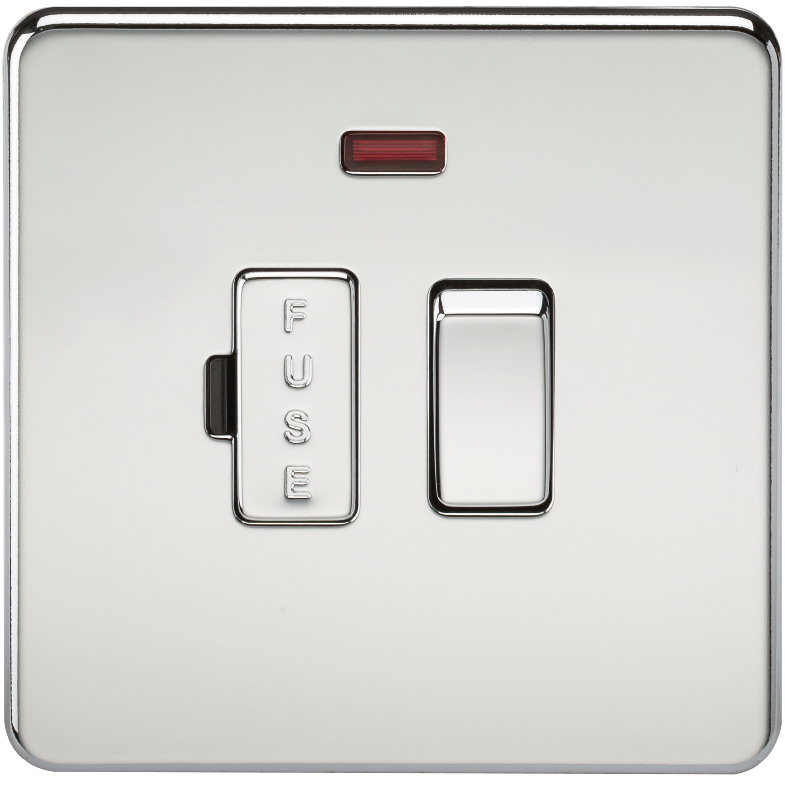 Knightsbridge SF6300NPC Screwless 13 A Switched Fused Spur Unit, Polished Chrome with Neon