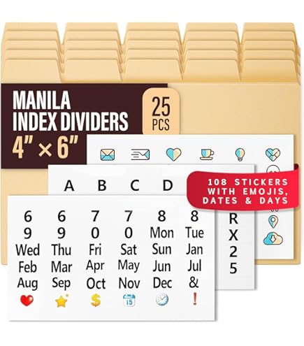 Card Guides, Alpha, 1/5 Tab, Polypropylene, 4 x 6, 25/Set : Amazon