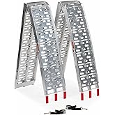 Titan Ramps 2 Pack 7.5 Foot Folding ATV Loading Ramps, Arched Aluminum Design, Portable and Heavy Duty with 1,500 Pound Weigh