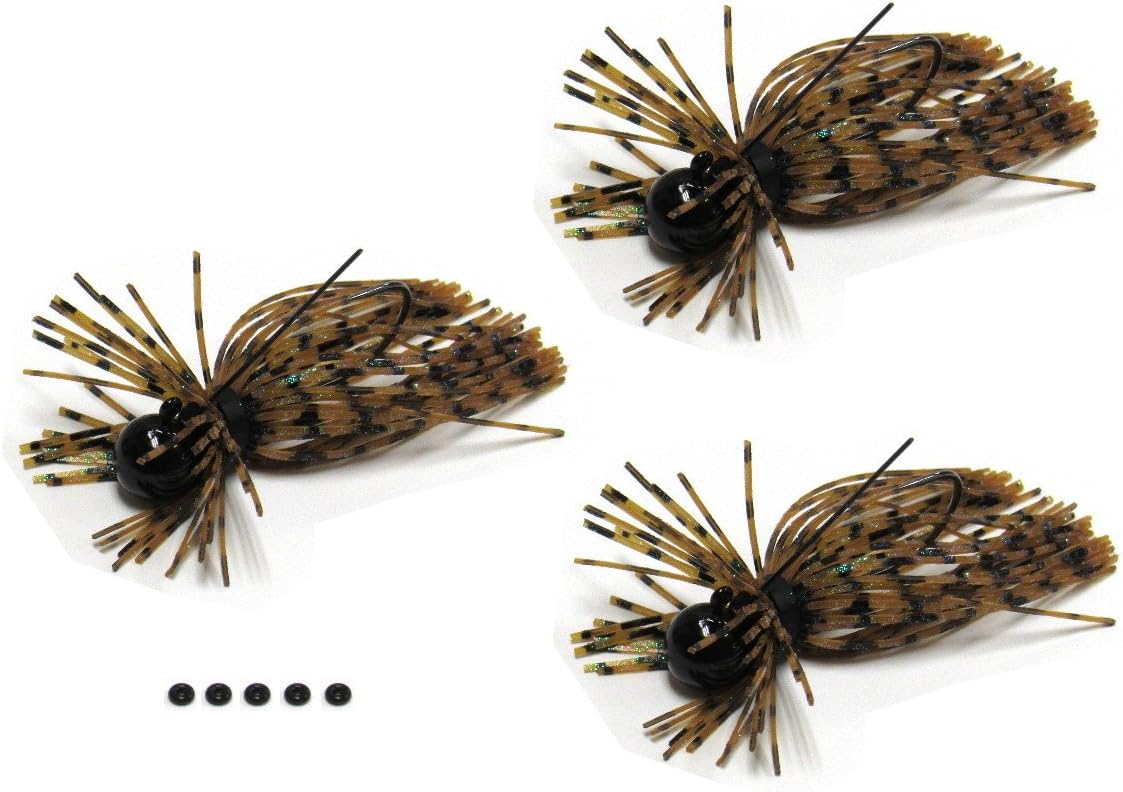 Harmony Fishing - Tungsten Finesse Ball Jigs [Pack of 3 w/ 5 Bait Pegs] (Multiple Colors Ball jig Lures for bass Fishing)