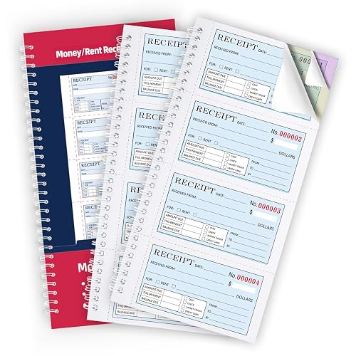 Large Money and Rent Receipt Book with Cardboard Insert,2-Part ...