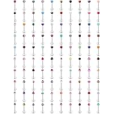 Heienngy 100PCS 16G Lip Rings Stainless Surgical Steel Labret Jewelry Monroe Lip Rings Nail Cartilage Tragus Helix Earrings Studs Nose Ring Medusa Piercing Jewelry for Women Men 6mm 8mm 10mm