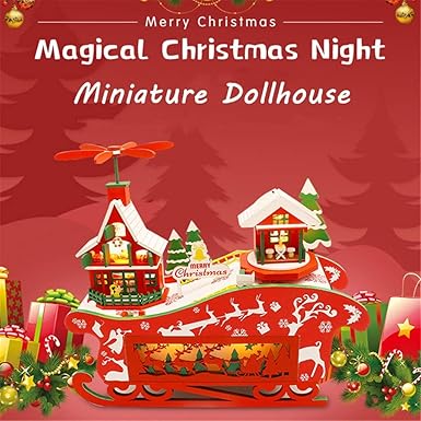 Amazon Com Christmas Diy Mini Dollhouses Windmill On The Sled