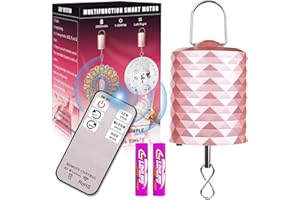 OMCCHK Wind Spinner Motor with Remote, 3 Speed Rotating Mode Battery Powered Disco Ball Motor, Direction Reversible Electric Slow Motor for Hanging Display Ornament Wind Chime Mirror Ball Baby Crib Mobile