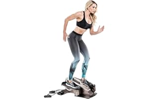 Marcy Bionic Body Magnetic Tension Under-Desk Elliptical Mini Stepper Trainer with Resistance Tubes NS-1009, One Size