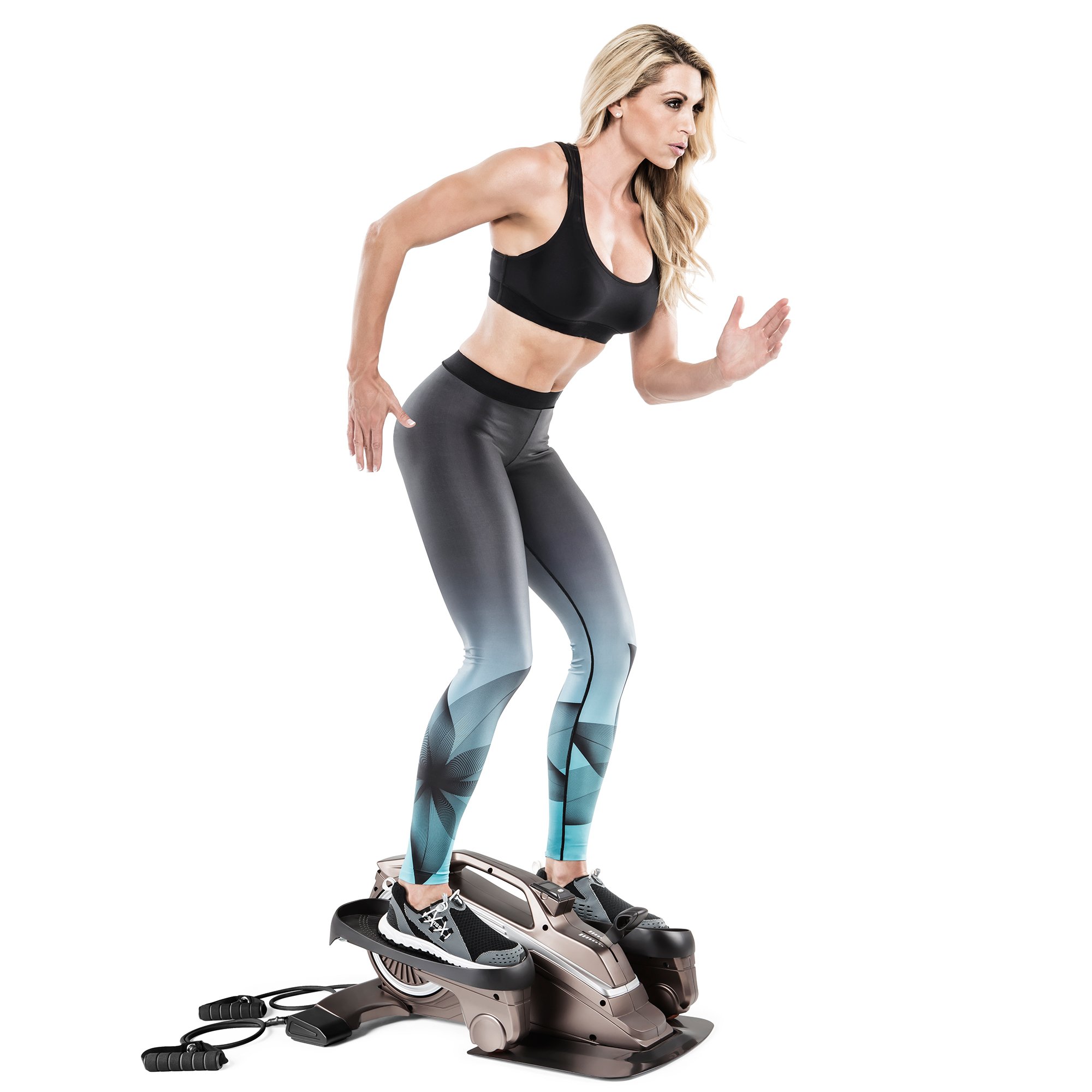 Marcy Bionic Body Magnetic Tension Under-Desk Elliptical Mini Stepper Trainer with Resistance Tubes NS-1009, One Size