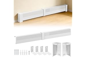 3FT-6FT Baseboard Heater Cover, Adjustable Baseboard Heater Covers with End Caps, Easy Slip-On Baseboard Covers for Hydronic 
