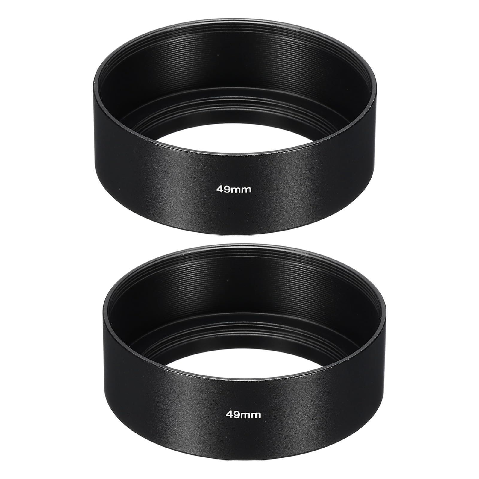 PATIKIL 49mm Lens Hood, 2Pcs Standard Focus Frosted Surface Anti-reflective Inside Hood for Camera Lens, Black for Nikon, for Fujifilm, for Pentax, for Leica