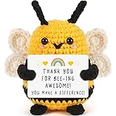 LEJIAJINW Thank You Gift for Teachers Coworker, Teacher Appreciation Gifts for Women Men, Teacher's Day Boss Lady Employee Nurse Week Dentist Farewell Leaving Going Away Present Cute Crochet Bee Decor