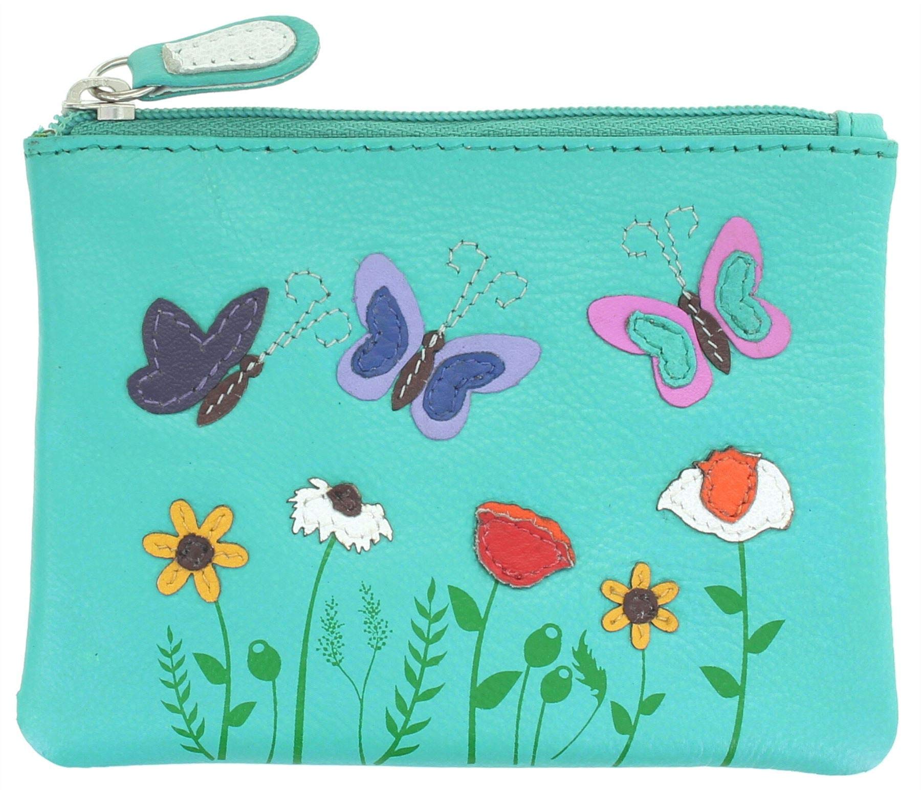 Mala Leather Sophia Collection Soft Leather Coin Purse RFID 4215_42 Turquoise