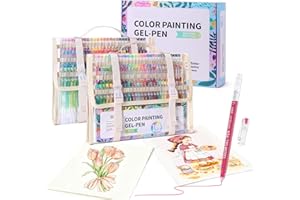 168 PCS Gel Pens for Adult Coloring Books,162 Colors 0.6mm Fine Tip Colored Pens with Travel Case,Gel Pens for Adult Coloring