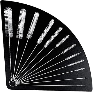 Kiemeu Kleine Reinigungsbürste Set für Kaffeevollautomat，Schmale Bürste für Schlauch und Shisha Reinigung，Klein Flaschenreiniger,Weiß