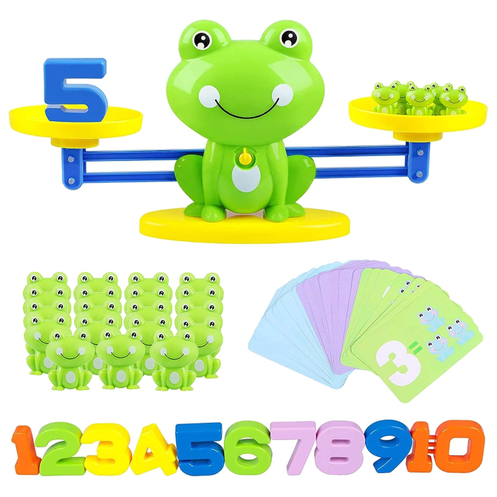 Frog Balance Counting Toys, Cool Math Learning Games for Boys and Girls, Educational Number Preschool Toy, Fun Children's Gift STEM Math Games for Kids Age 3+ (63 PCS)