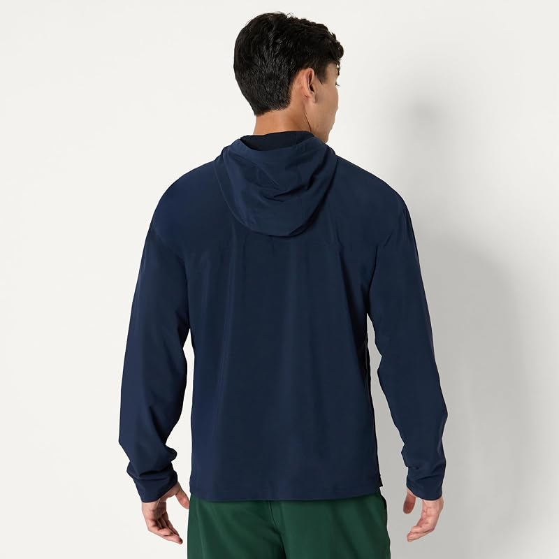 Giacca Sportiva Leggera a Blocchi di Colore in Tessuto Elasticizzato Uomo, Blu Marino, L