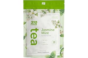 310 Nutrition Jasmine Mint Tea – Herbal Tea with Yerba Mate, Oolong Green Tea Blend, Peppermint Leaf, Rooibos, Guarana & Ginger – Sugar-Free Flavored Jasmine Tea Bags – Smooth Mint Green Tea – 28 Sachets