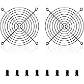 2 PCS 120mm Fan Grill pc 120mm Fan Bracket Grill (Black)