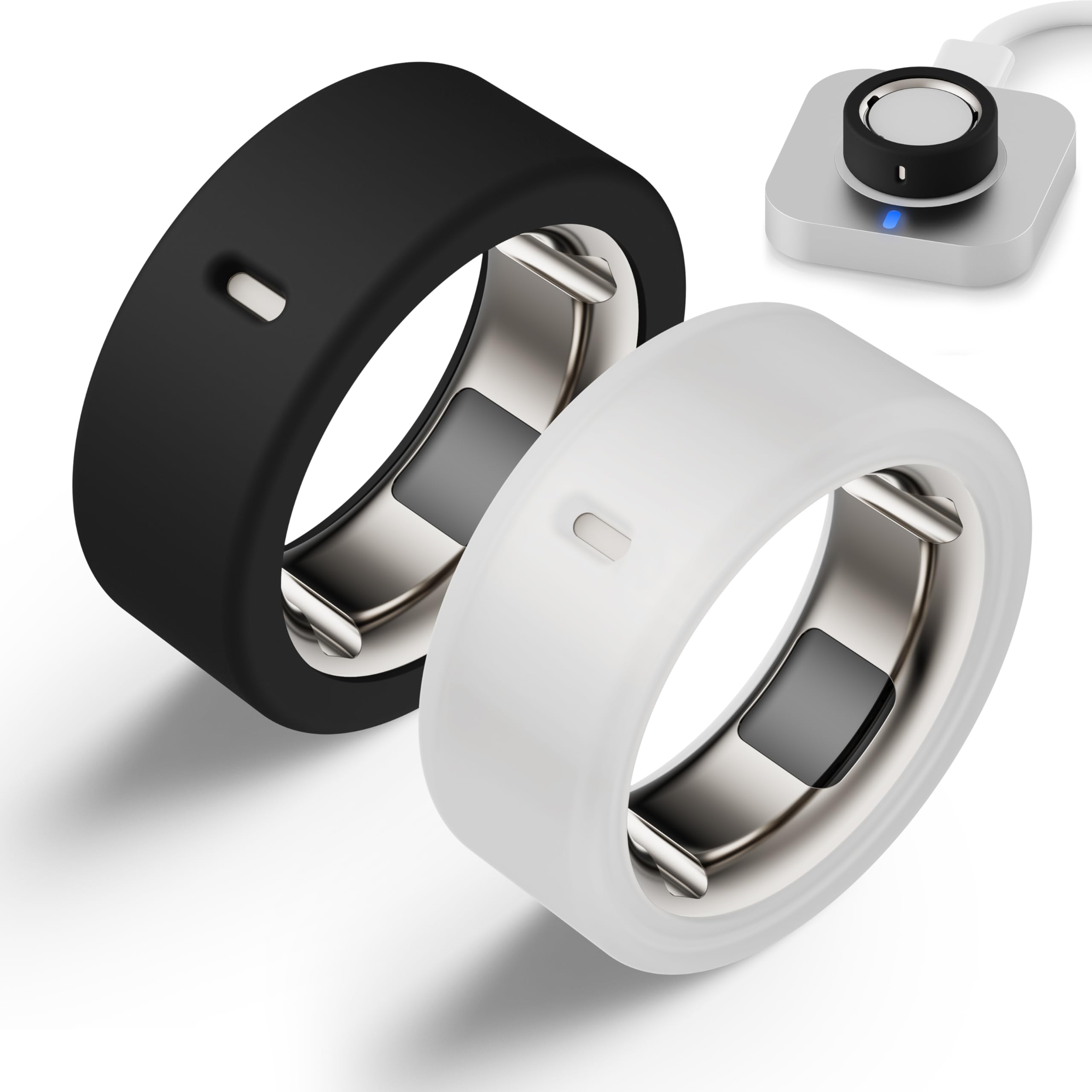 Photo 1 of Snyeest Protector Compatible for Oura Ring 4/Gen 3 Cover,Silicone Anti-Scratch Elastic Ring Finger Case Woking Out Gym for Women Men- Black+Clear-M for 8/9/10/11