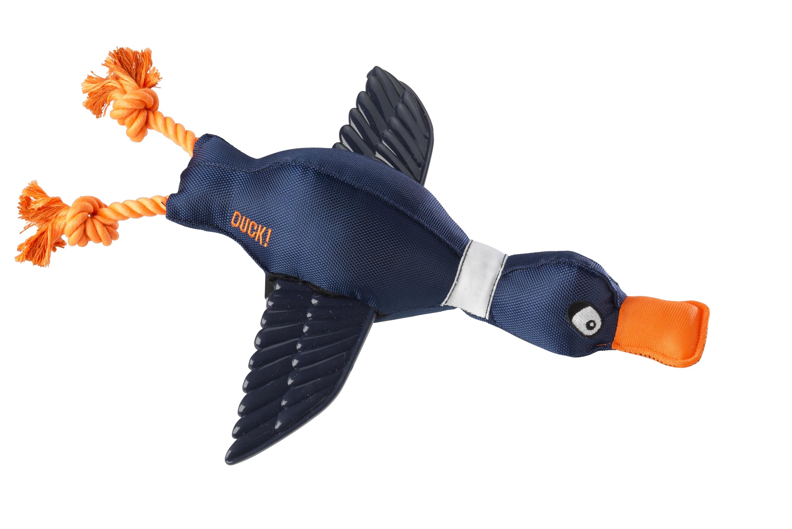 House of Paws Duck Thrower Navy Dog Toy with TPR Textured Wings