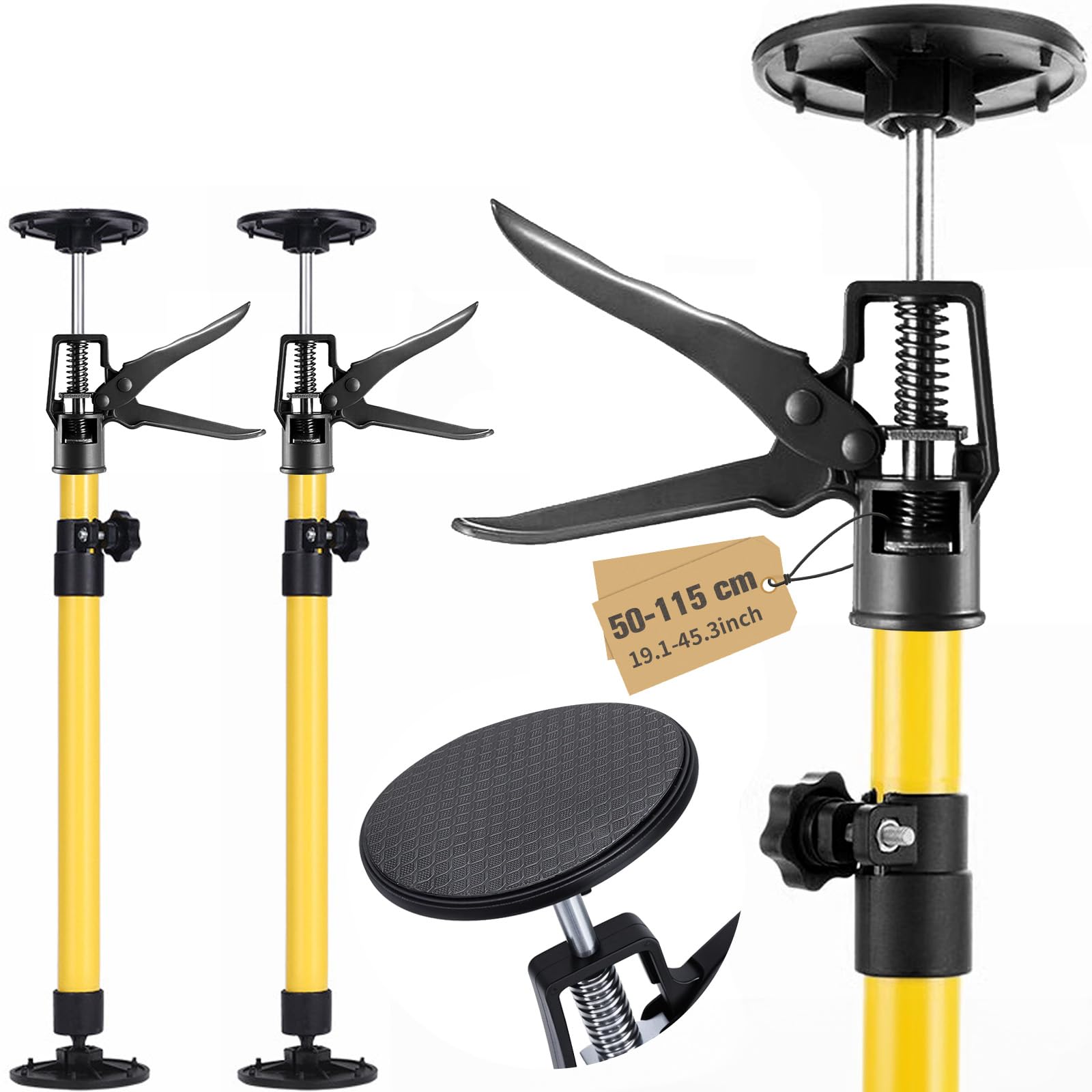 VexNook Pack of 2 Ceiling Support Mounting Support One-Handed Support 50-115 cm - Telescopic Support Rod, Adjustable Length and Tilt Angle, Versatile Applications, Easy to Use