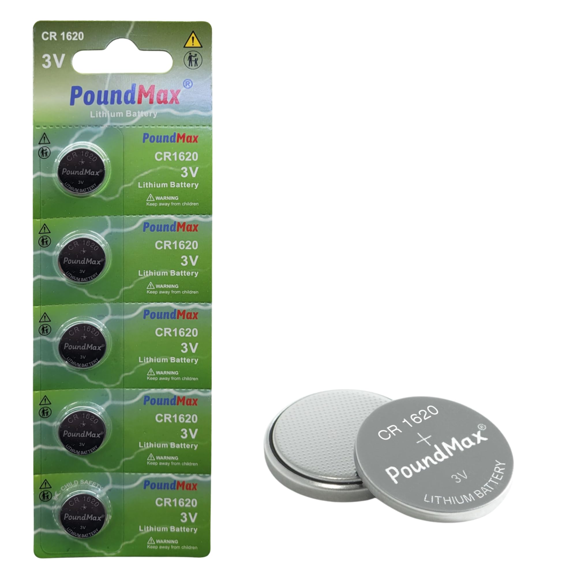 5 x 1620 CR1620 DL1620 3V Lithium Coin Cell Batteries