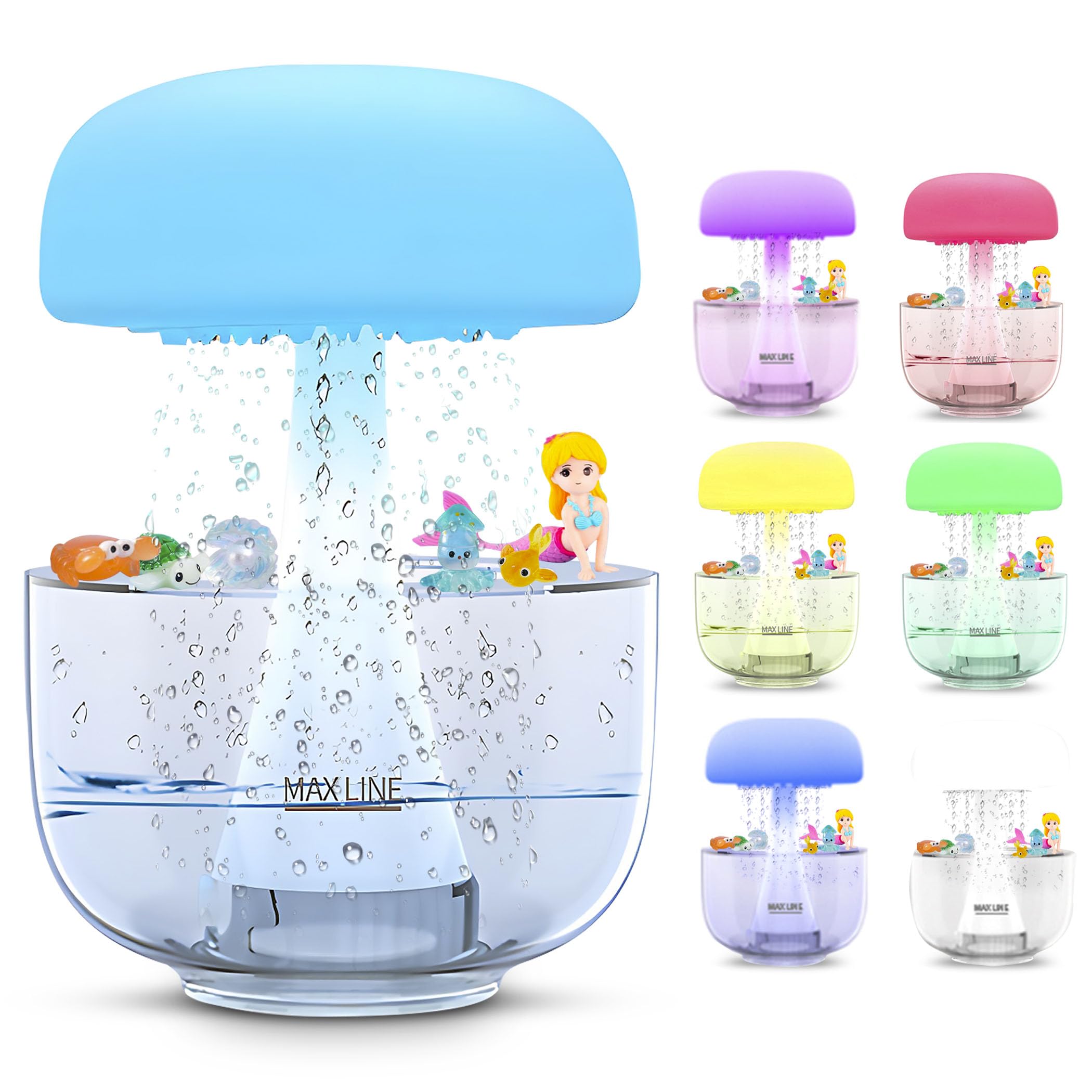 Photo 1 of VIDITAL Raining Cloud Diffuser with Rain 7 Changing Colors, Rain Cloud Humidifier Night Light, White Noise, Relaxing Rain Sounds Aid, ECO-Friendly, 6 Decorations Included