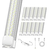 ELEKICO 12 Pack Super Bright 100w 8ft Led Shop Light, 15000lm 5000k V Shape 8' Led Shop Lights 8ft, Linkable 96" 8 Foot Shop Lights for Garage Workshop Shop Warehouse Lighting