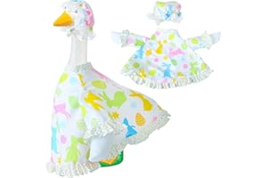 Muximud Easter Goose Outfit for 23" Cement Porch Goose Statue - Spring Outdoor Patio Yard Lawn Decoration