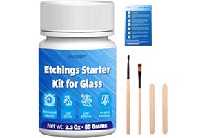 LARICEO 2.3 oz Frosted Etch Starter Kit for Glass, Glassware Etching Kit Creates Permanent Etched Patterns, Glass Etching Starter Medium for Intricate Designs, Art Mirrors Frosted Cream for Mirrors