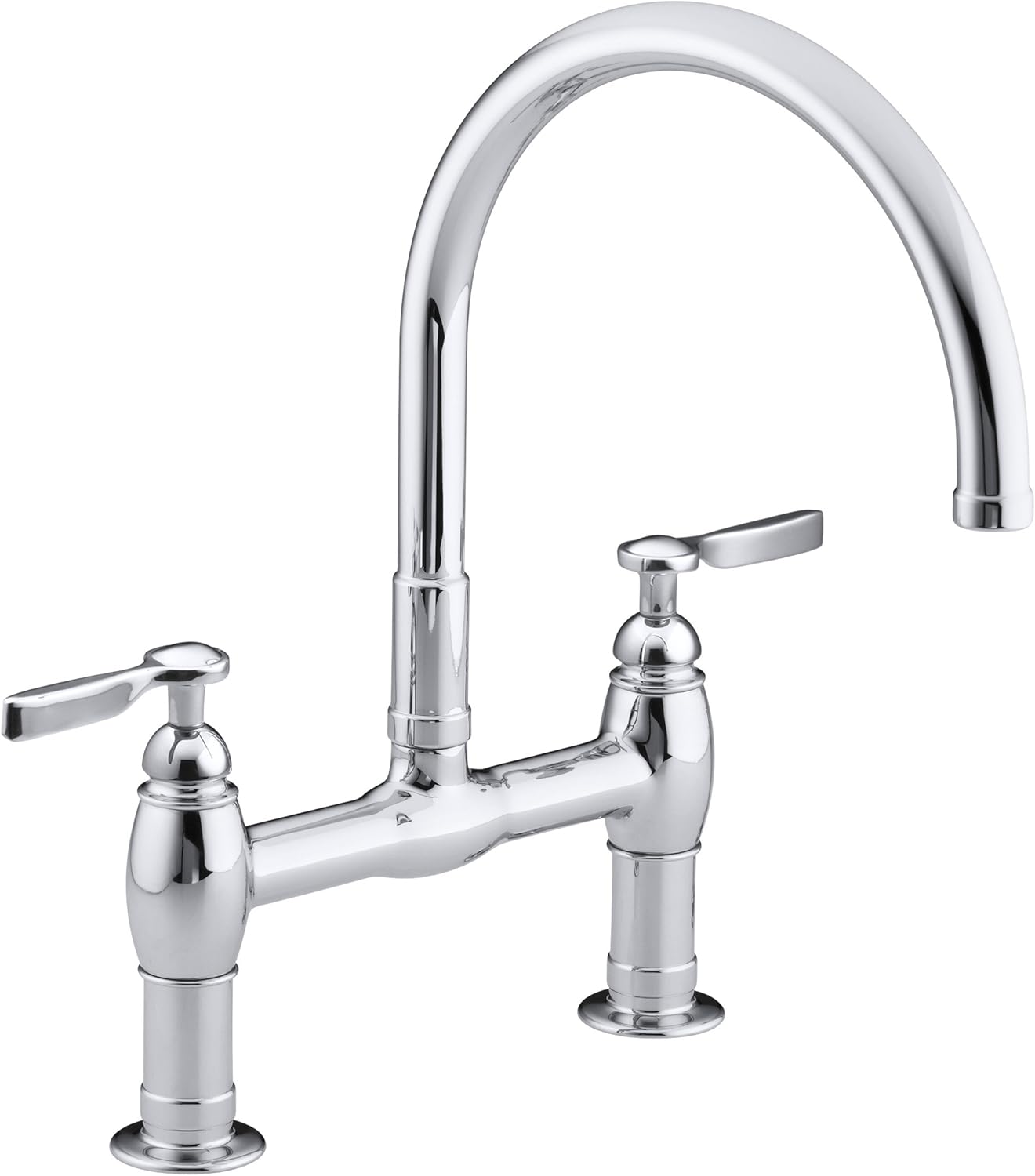Kohler K 6130 4 Vs Parq Deck Mount Kitchen Bridge Faucet Vibrant