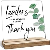 Leader Boss Desk Décor Gifts for Men Women, Appreciation Gifts for Boss, Thank You Desk Decoration Acrylic Plaque