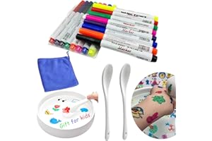 IRWPITW 8-Color Magic Water Painting Pen Set for Kids with Spoons and Towel - Floating Ink Drawings