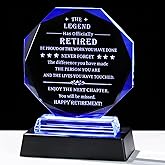 Movdyka Retirement Gifts for Men Women 2026 Crystal Plaque Keepsakes Happy Retirement Decorations Cool Retired Gifts for Female Him Her Best Retirement Gifts Ideas for Teacher Friends Boss Coworker
