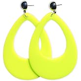 Circular Oval Earring w/Silver Top 1980s Costume Party