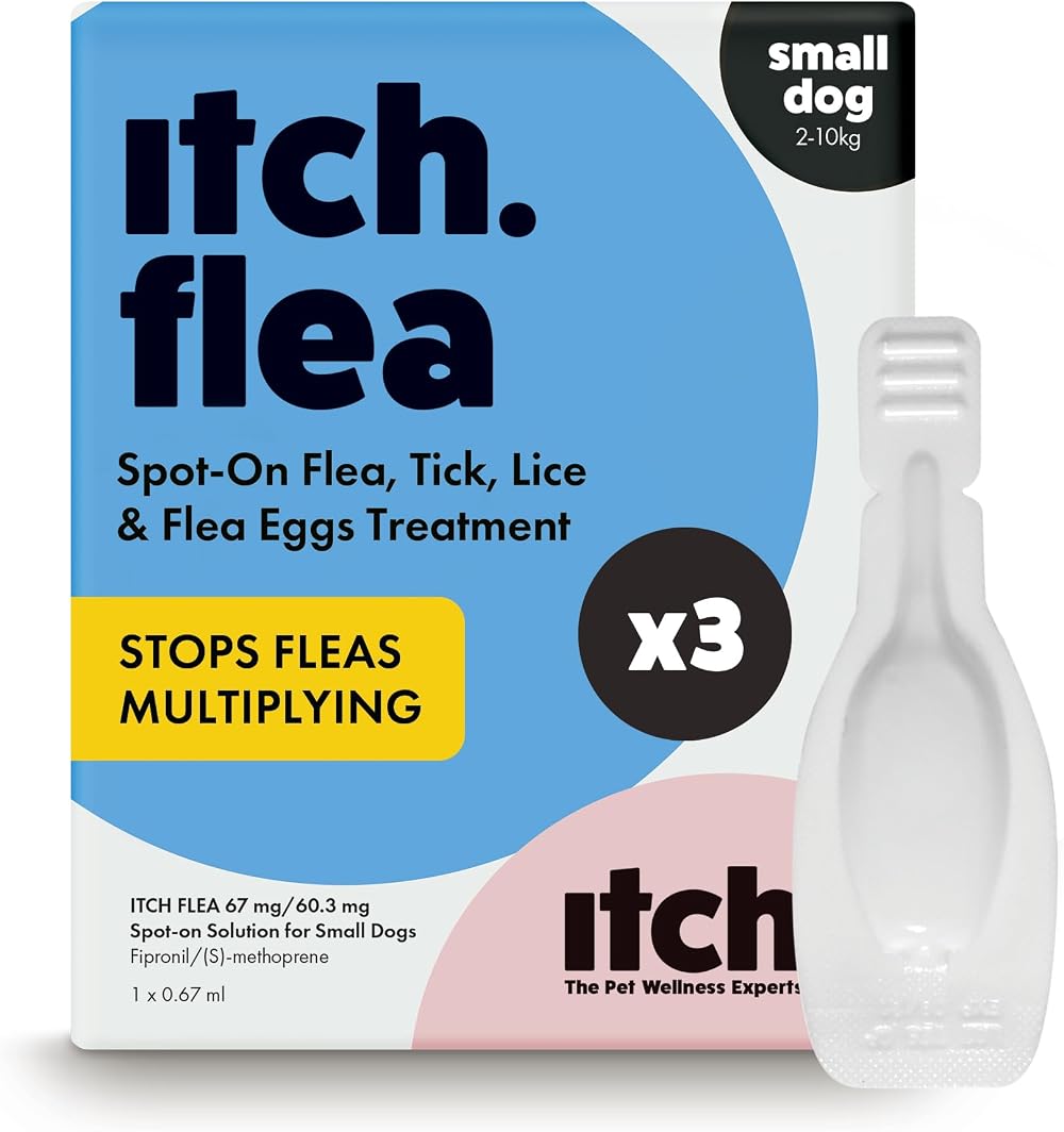 Itch Small Dog Flea & Tick Spot-On Treatment 2-10kg 3 Pipettes